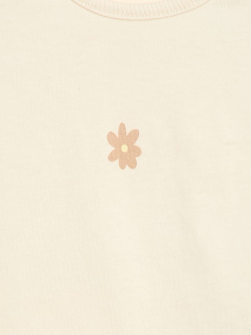 2-delige set T-shirt + legging Biege - Kiabi