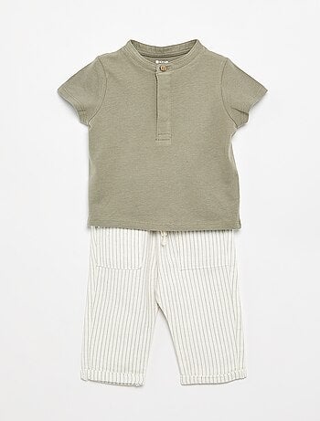 2-delige set: T-shirt met maokraag en broek