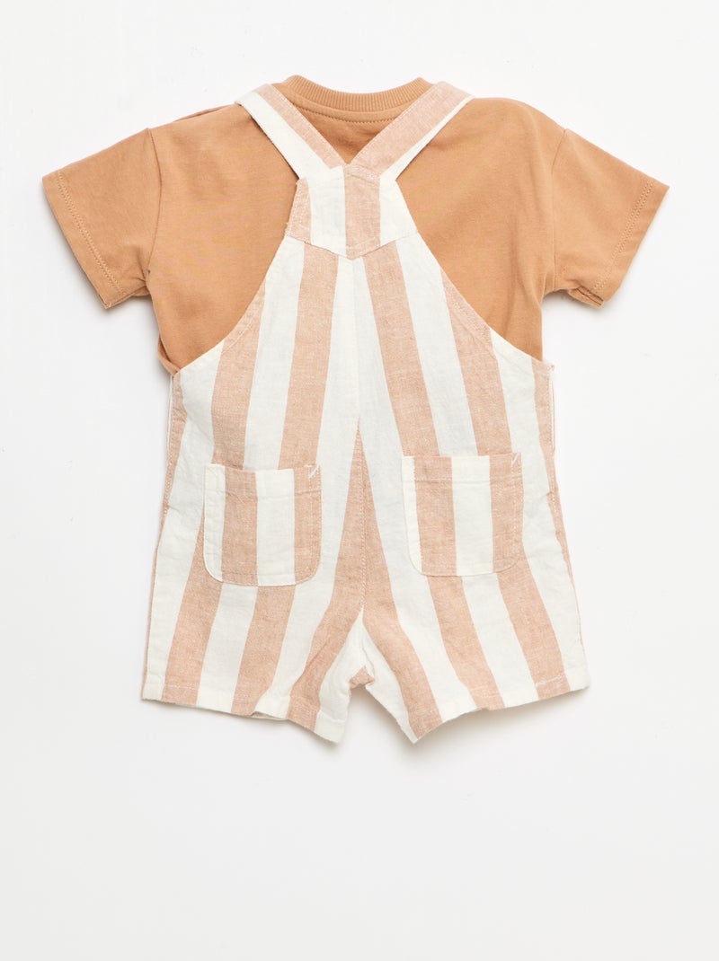2-delige set T-shirt + tuinbroek Bruin - Kiabi
