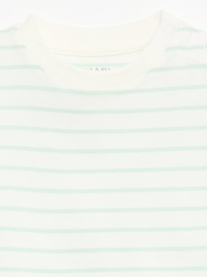 2-delige set T-shirt + tuinbroekshort Blauw - Kiabi