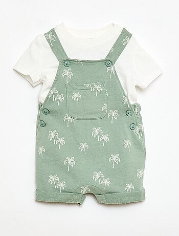 2-delige set T-shirt + tuinbroekshort