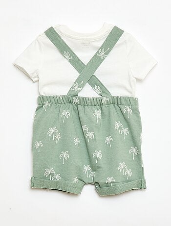 2-delige set T-shirt + tuinbroekshort