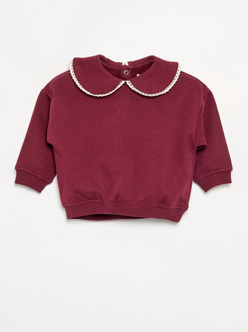 2-delige set van fleece - Sweater + broek Paars - Kiabi