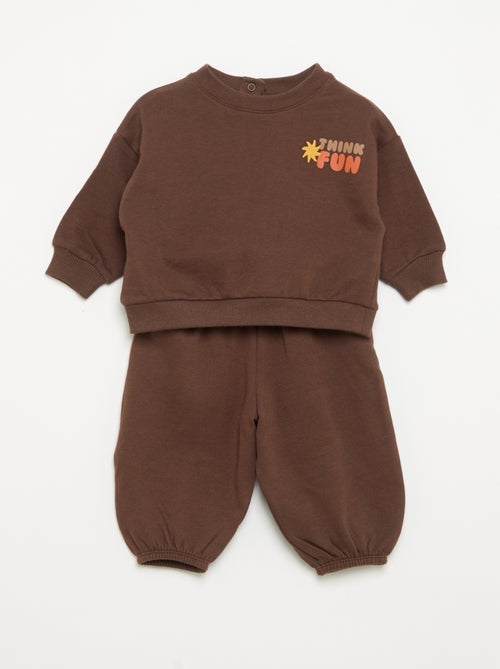 2-delige set van fleece - sweatshirt + sporttraining - Kiabi