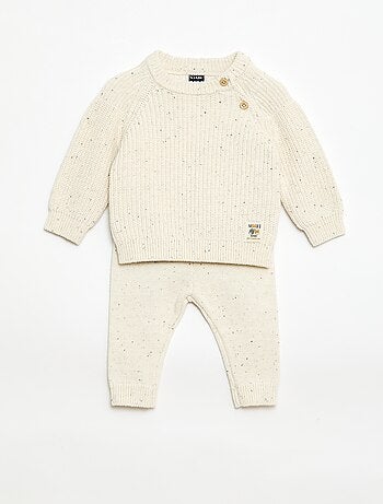 2-delige set van gemêleerd tricot