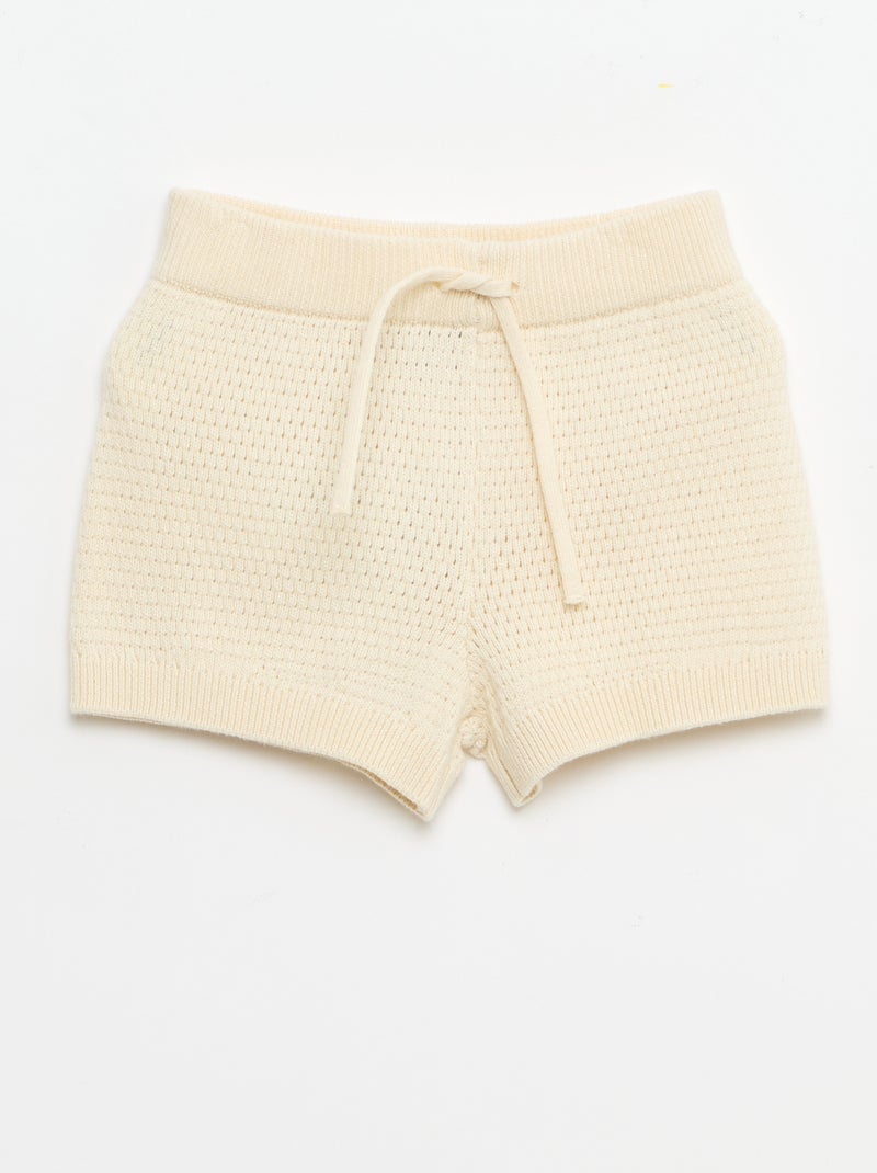 2-delige set van tricot - Poloshirt + short Beige - Kiabi