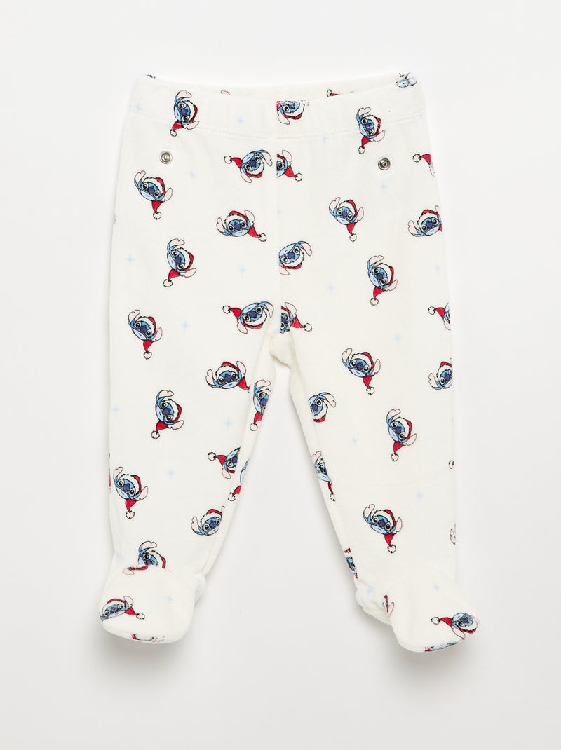 2-delige 'Stitch' kerstpyjama van fluweel met voetjes Rood - Kiabi