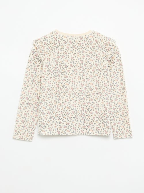 2-delige velours pyjama met print - Sweater + broek - Kiabi