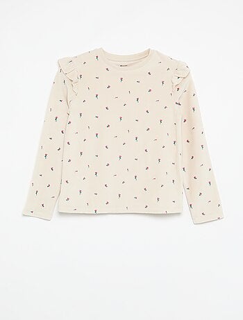 2-delige velours pyjama met print - Sweater + broek