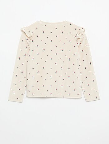 2-delige velours pyjama met print - Sweater + broek