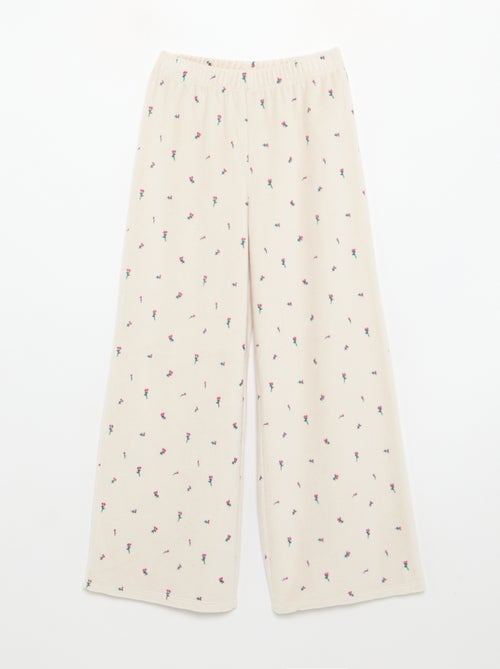 2-delige velours pyjama met print - Sweater + broek - Kiabi