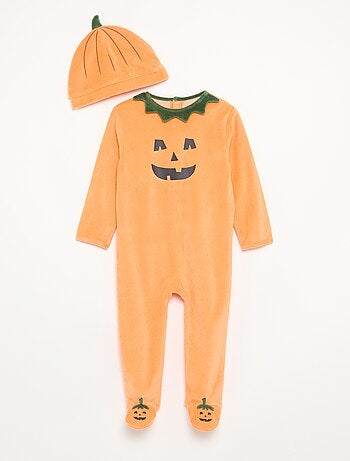 2-delige velours set 'Halloween' - slaappak + muts