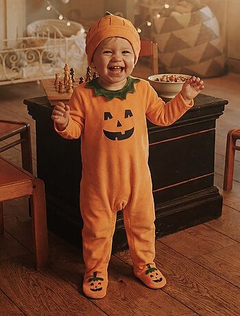 2-delige velours set 'Halloween' - slaappak + muts
