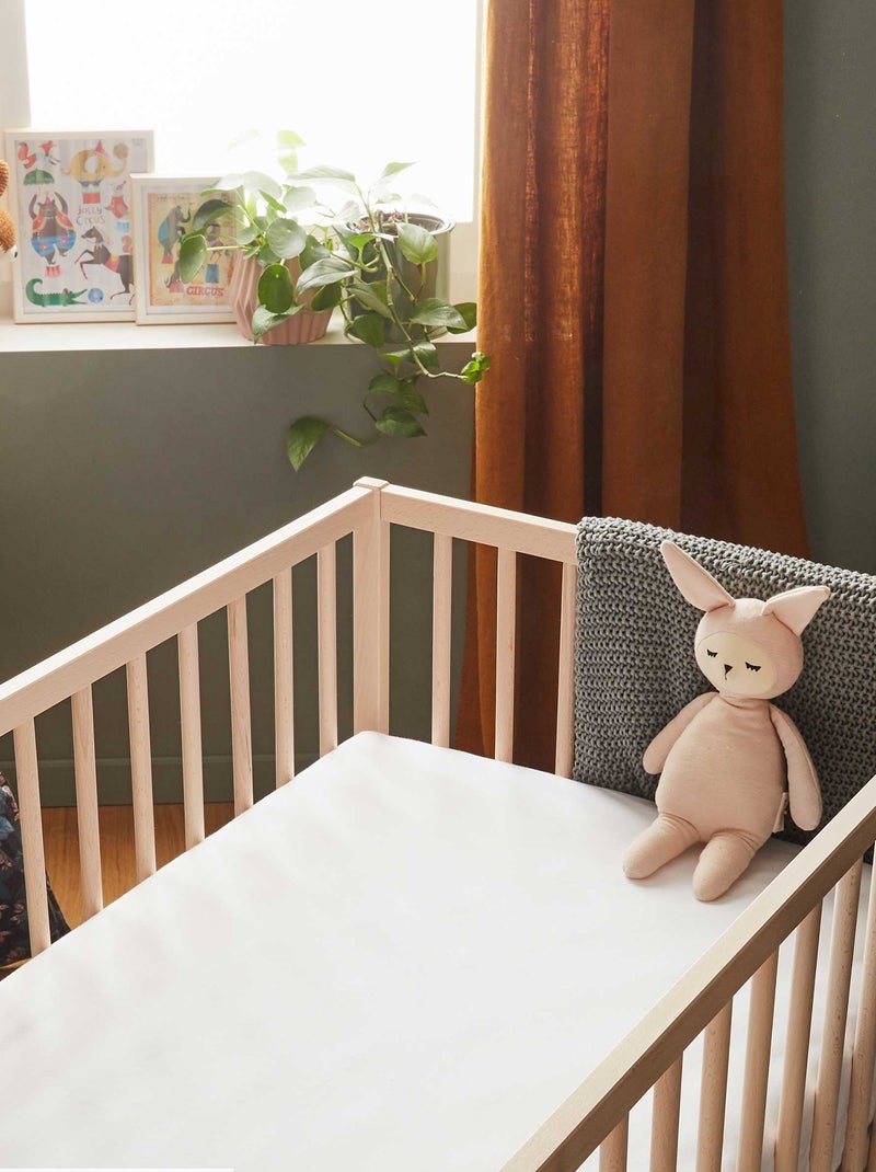 2-in-1 hoeslaken + matrasbeschermer 'P'tit Albatros' WIT - Kiabi