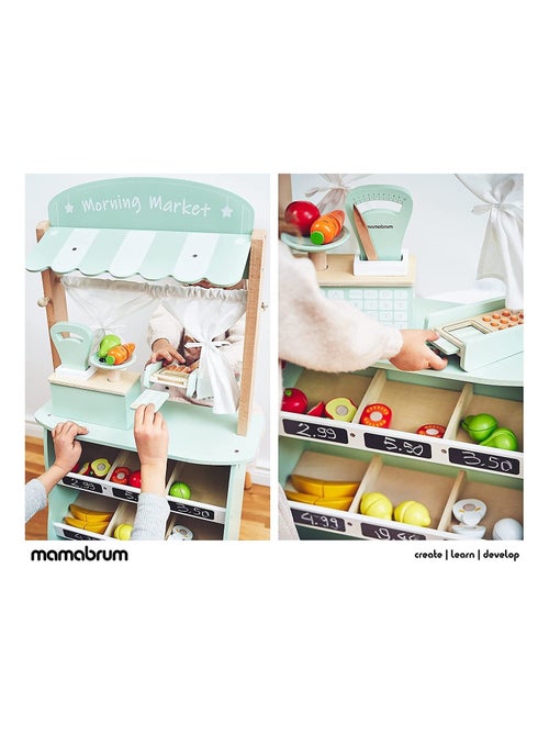 2-in-1 houten speelstandaard – winkel en poppentheater - Kiabi 2-in-1 houten speelstandaard – winkel en poppentheater - Kiabi