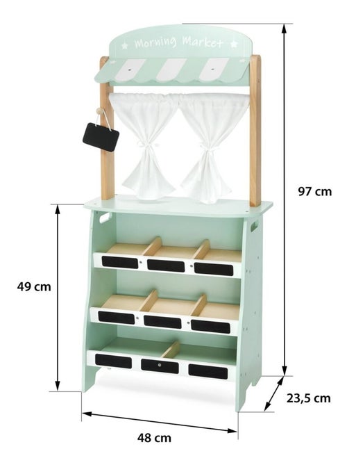 2-in-1 houten speelstandaard – winkel en poppentheater - Kiabi 2-in-1 houten speelstandaard – winkel en poppentheater - Kiabi