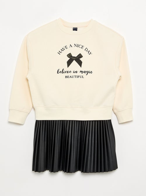 2-in-1 jurk - Sweater + geplooide rok - Kiabi