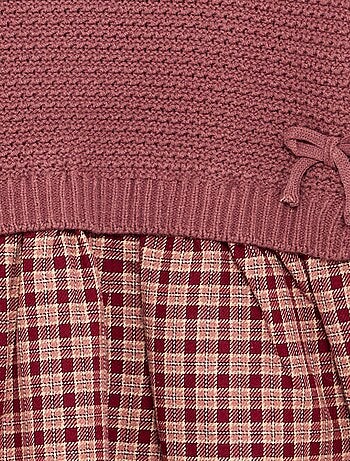 2-in-1-jurk met bovenstuk van jerseytricot en onderkant van flanel