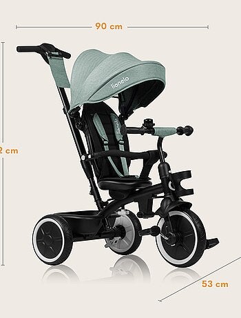 2-in-1 meegroeitrike LIONELO Berry – Fiets met duwstang – Vanaf 9 maanden – Bel en bekerhouder