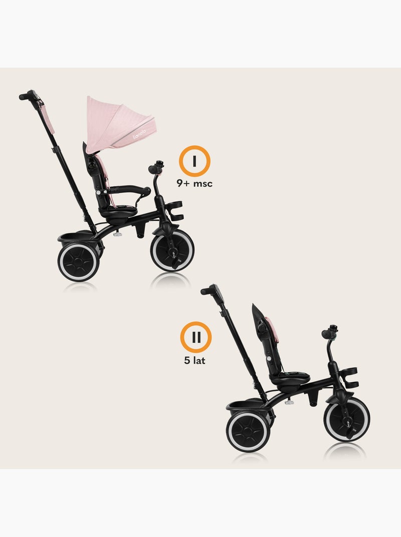 2-in-1 meegroeitrike lionelo berry – fiets met duwstang – vanaf 9 maanden – bel en bekerhouder Roze - Kiabi