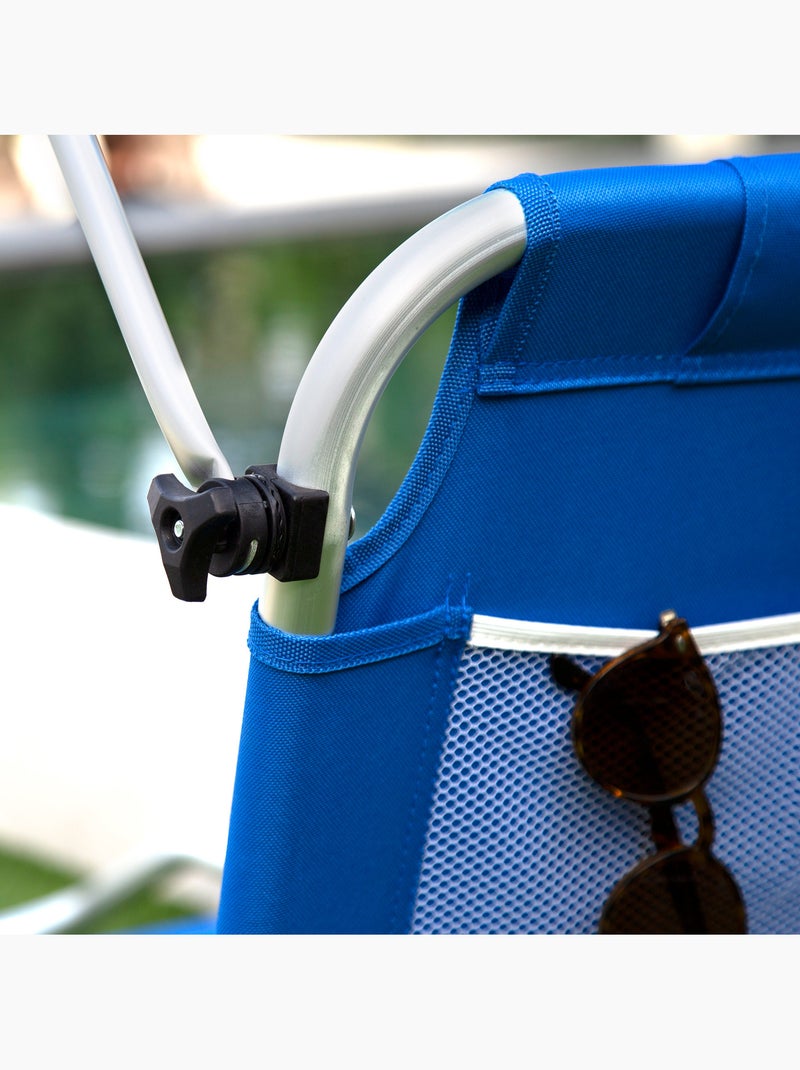 2-in-1 opvouwbare strandkar/ligstoel aktive Blauw - Kiabi