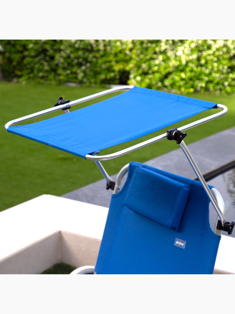 2-in-1 opvouwbare strandkar/ligstoel aktive Blauw - Kiabi