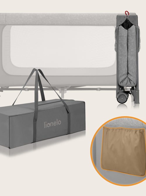 2-in-1 reisbedje LIONELO Jasmin – Babybox – Snel inklapbaar – Wieltjes – 0–36 maanden – Zijvak - Kiabi 2-in-1 reisbedje LIONELO Jasmin – Babybox – Snel inklapbaar – Wieltjes – 0–36 maanden – Zijvak - Kiabi