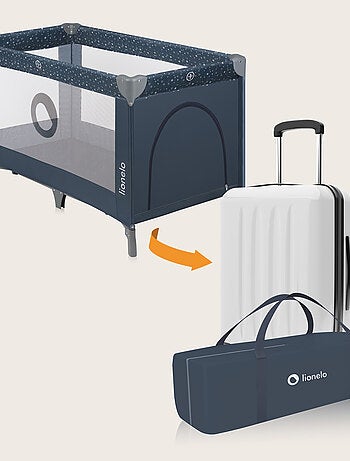 2-in-1 reisbedje LIONELO Stefi – Babybox – 125 x 65 cm – Wieltjes – 0-36 maanden – Inclusief tas