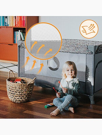 2-in-1 reisbedje LIONELO Stefi – Babybox – 125 x 65 cm – Wieltjes – 0-36 maanden – Inclusief tas