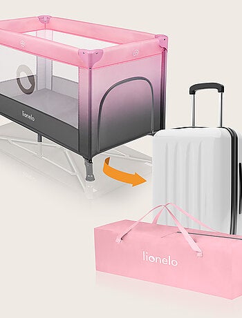 2-in-1 reisbedje LIONELO Stefi – Babybox – 125 x 65 cm – Wieltjes – 0-36 maanden – Inclusief tas