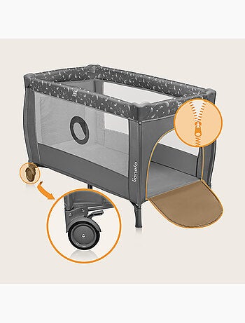2-in-1 reisbedje LIONELO Stefi Plus – Babybox – Matras met hoge dichtheid – Wieltjes – 0-36 maanden