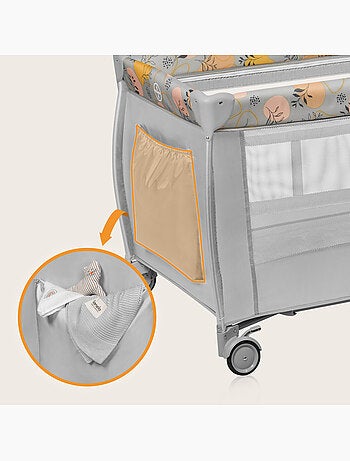 2-in-1 reisbedje LIONELO Stefi Plus – Babybox – Matras met hoge dichtheid – Wieltjes – 0-36 maanden