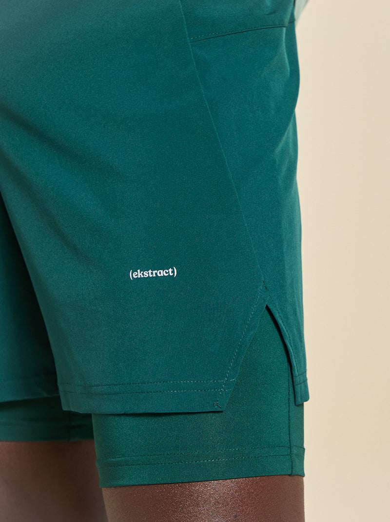 2-in-1 sportshort - (ekstract) Groen - Kiabi