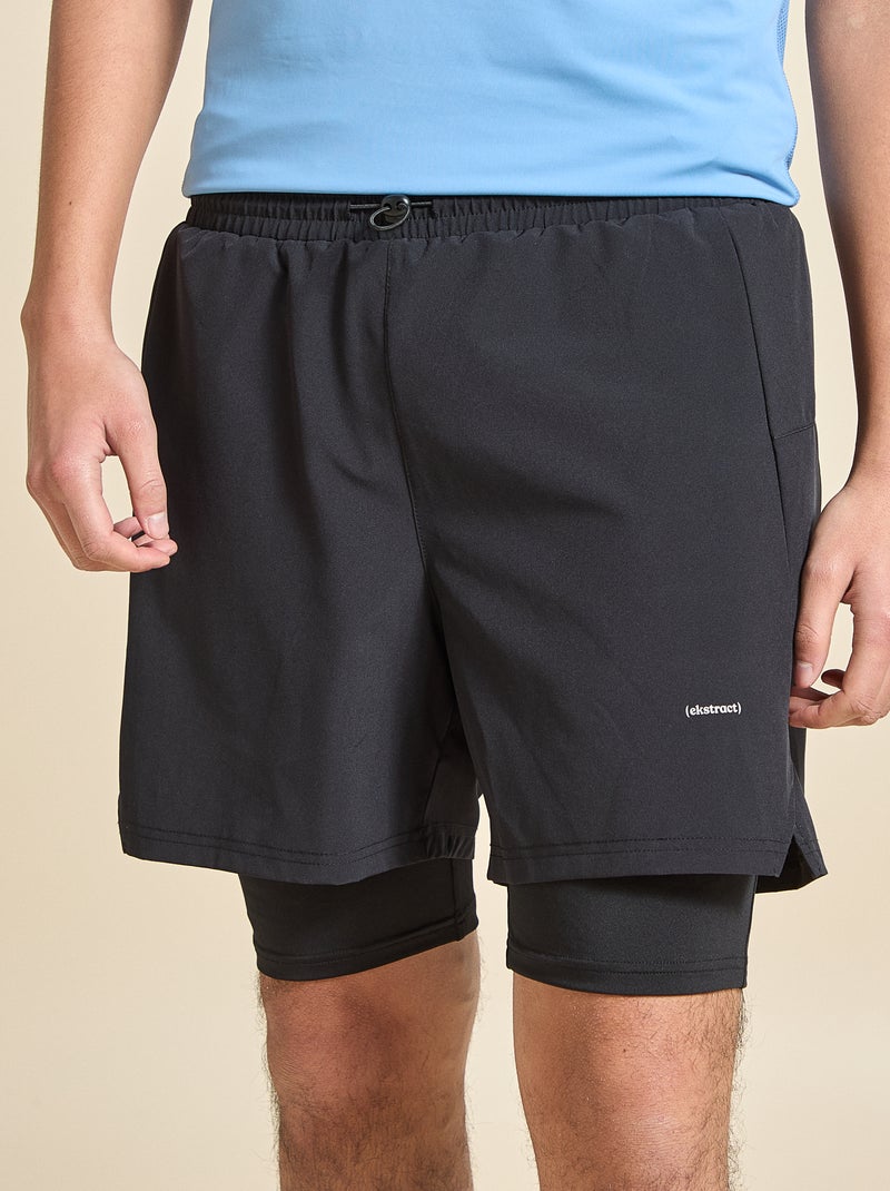 2-in-1 sportshort - (ekstract) Zwart - Kiabi