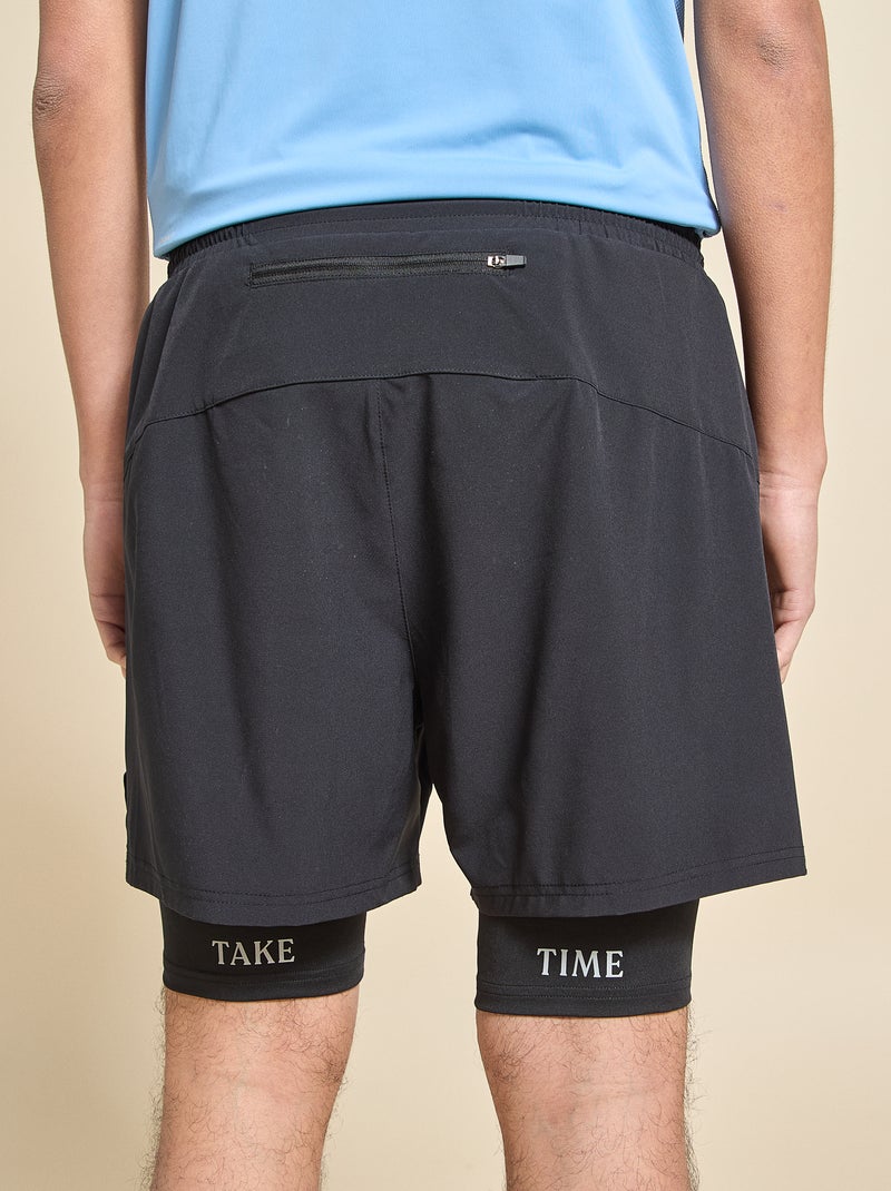 2-in-1 sportshort - (ekstract) Zwart - Kiabi