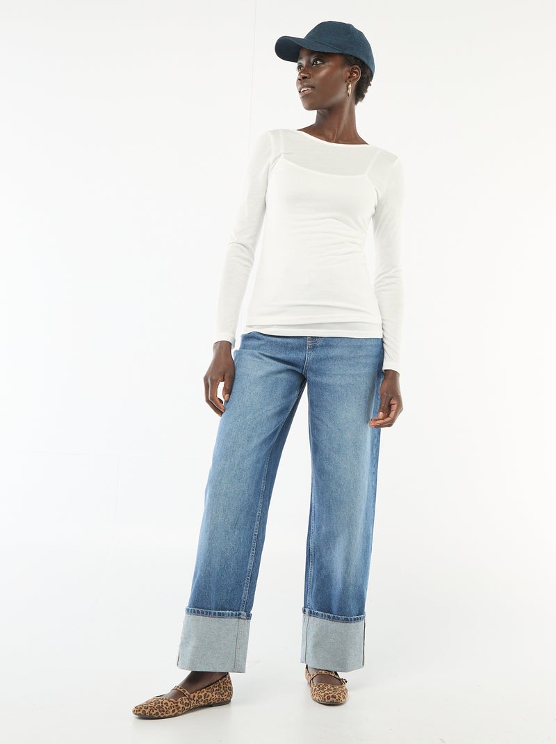 2-in-1 T-shirt hemdje Wit - Kiabi