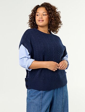 2-in-1 trui met blouse-effect