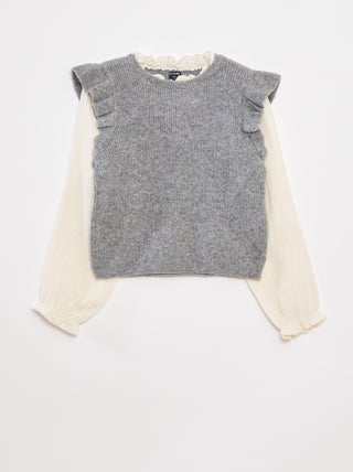 2-in-1 trui met blouse