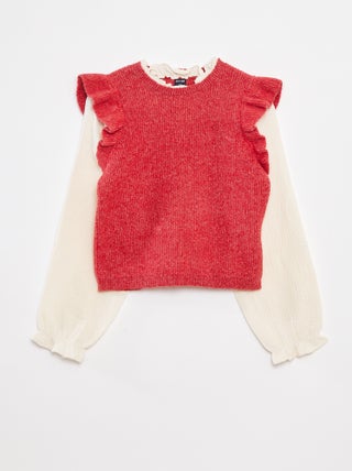 2-in-1 trui met blouse