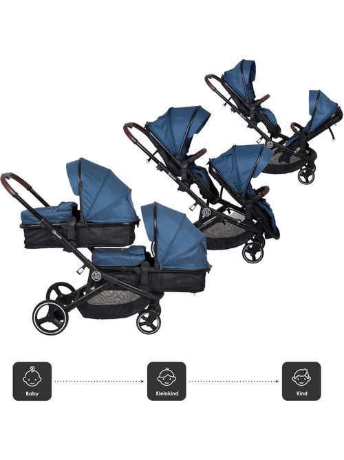 2-in-1-tweelingwagen Twinner, ook geschikt als kinderwagen voor broertjes en zusjes – babyGO - Kiabi 2-in-1-tweelingwagen Twinner, ook geschikt als kinderwagen voor broertjes en zusjes – babyGO - Kiabi