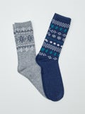 2 paar sokken met jacquardmotiefje BLAUW - Kiabi