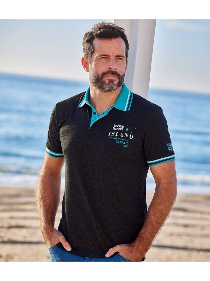 2-pack sportieve poloshirts - ATLAS FOR MEN Zwart Groen - Kiabi
