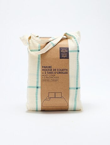 Dekbedovertrek 2-persoons (200x200 cm) van katoenen mousseline - Kiabi Home