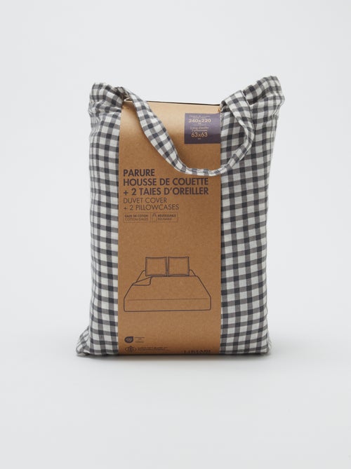 2-persoons dekbedovertrek (240 x 220cm) van katoenen mousseline - Kiabi Home - Kiabi 2-persoons dekbedovertrek (240 x 220cm) van katoenen mousseline - Kiabi Home - Kiabi