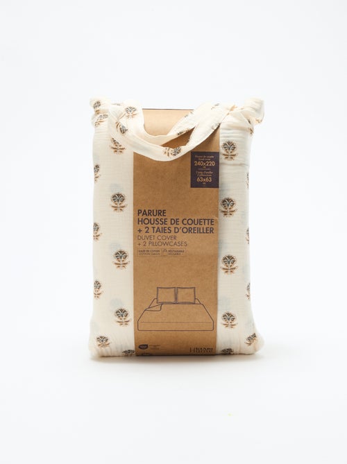 2-persoons dekbedovertrekset (240 x 220cm) van katoenen mousseline - Kiabi Home - Kiabi