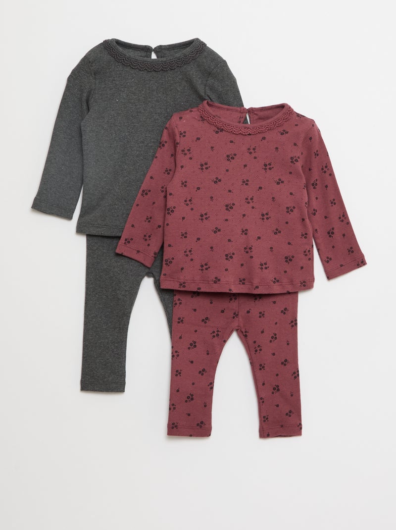2 setjes - T-shirt + legging - 2-delig Rood - Kiabi