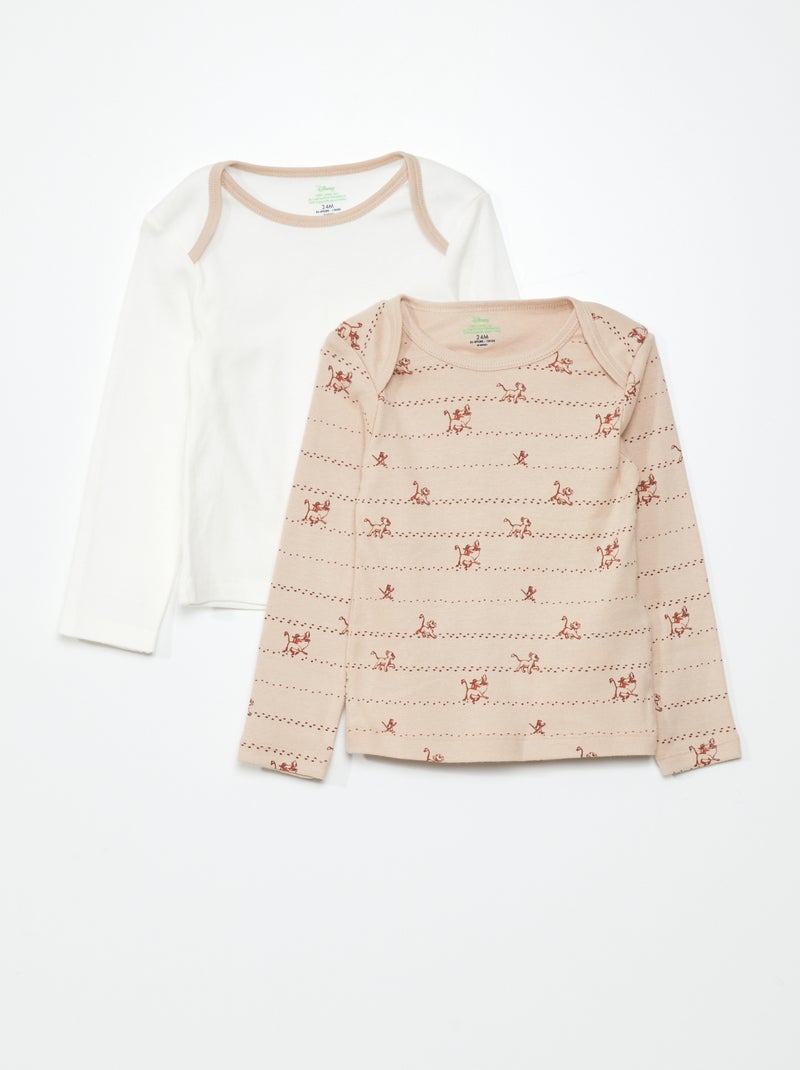 2 tee-shirts 'Disney' Blanc/beige - Kiabi