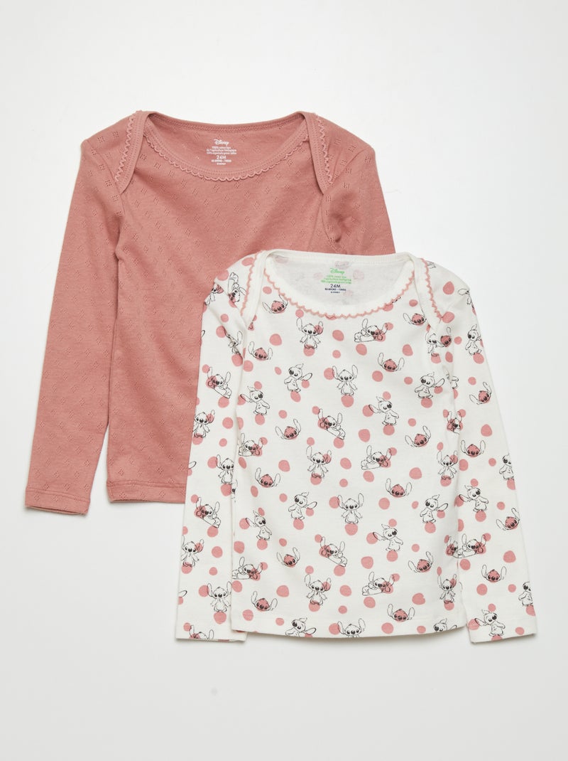 2 tee-shirts 'Disney' Blanc/rose - Kiabi