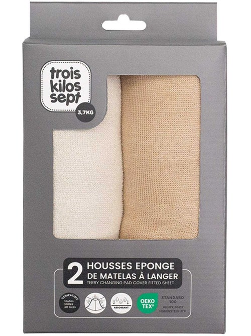 2 verschoningsmatrashoezen pack 2 kleuren - Kiabi