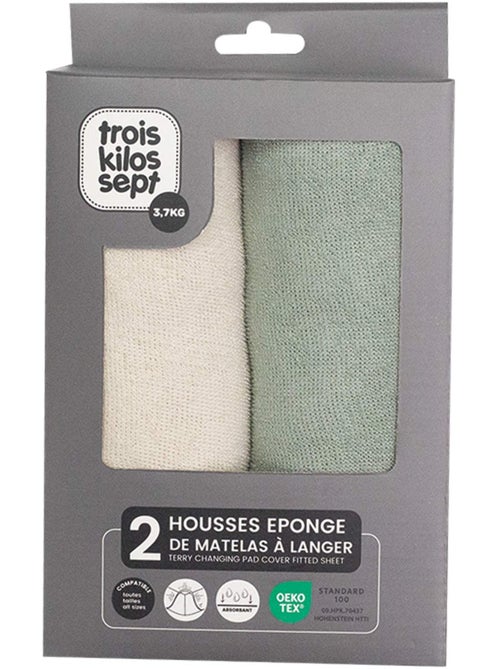 2 verschoningsmatrashoezen pack 2 kleuren - Kiabi